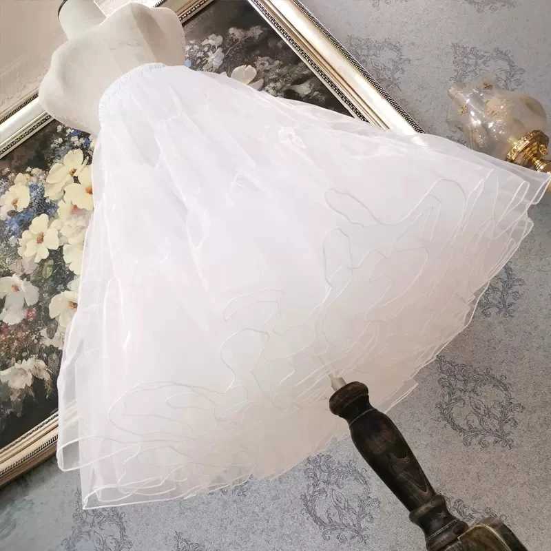 Lolita Skirt Support Yarn Skirt Long Daily Violence Soft Yarn Boneless Extension Petticoat Lolita Skirt Poncho Skirt W250111