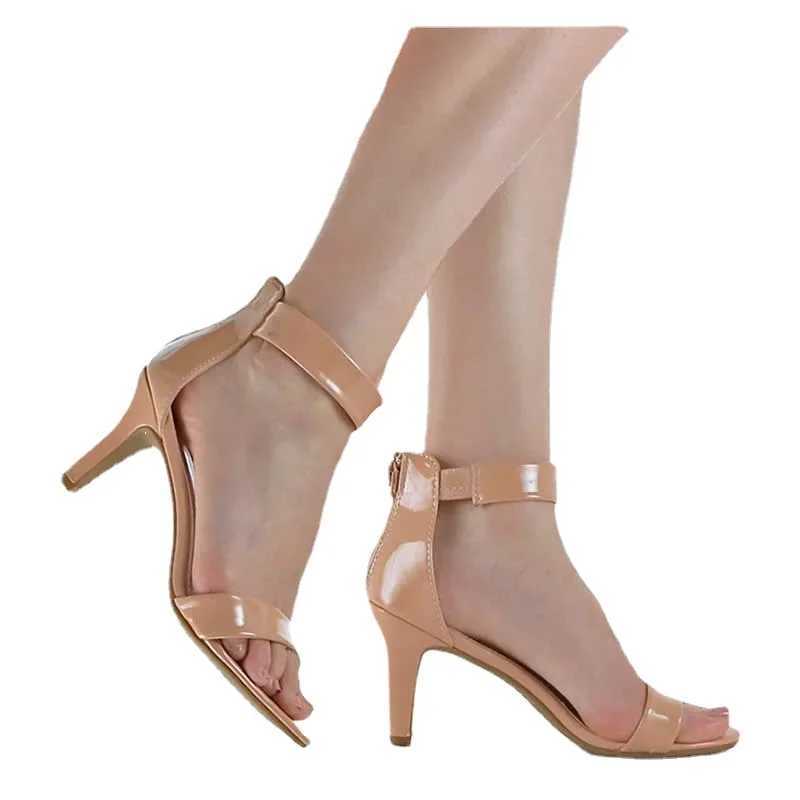 New Arrival 2025 New Womens Sandals Pump 9cm Sexy Open High Heels Buckle Thin High Heels Summer Ankle Strap Sandals Party Dress Wedding Shoes T250110