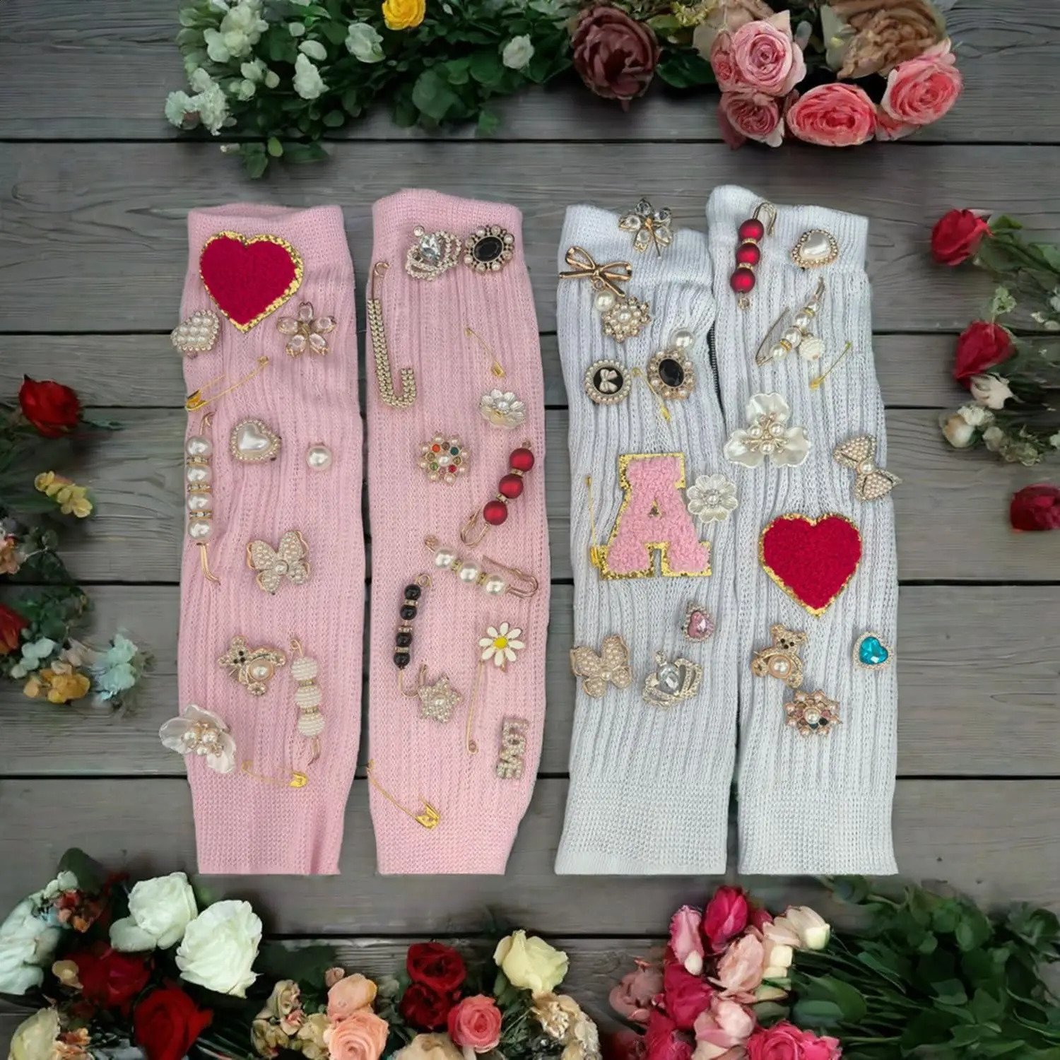 Charms for Socks Safety Pin Brooch55pcs Junk Sock Charms Pins Gold Bling Sock Jewelry CharmsBrooch Pins for SocksPearl Rhines 250103