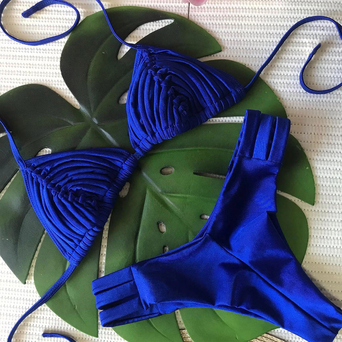 Sexy woven bikini swimsuit Brazilian bikini swimsuit set womens swimsuit high leg suspender two-piece swimsuit summer womens swimsuit 250110