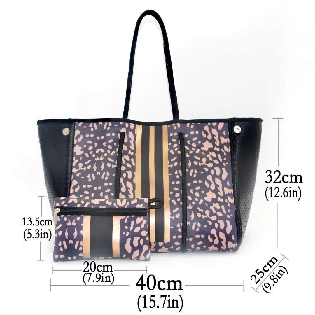 Wholesalers Fashion Leopard Print Women's Handbag Tote Bag Ladies Waterproof Neoprene Beach Bags For Women Trend 2024