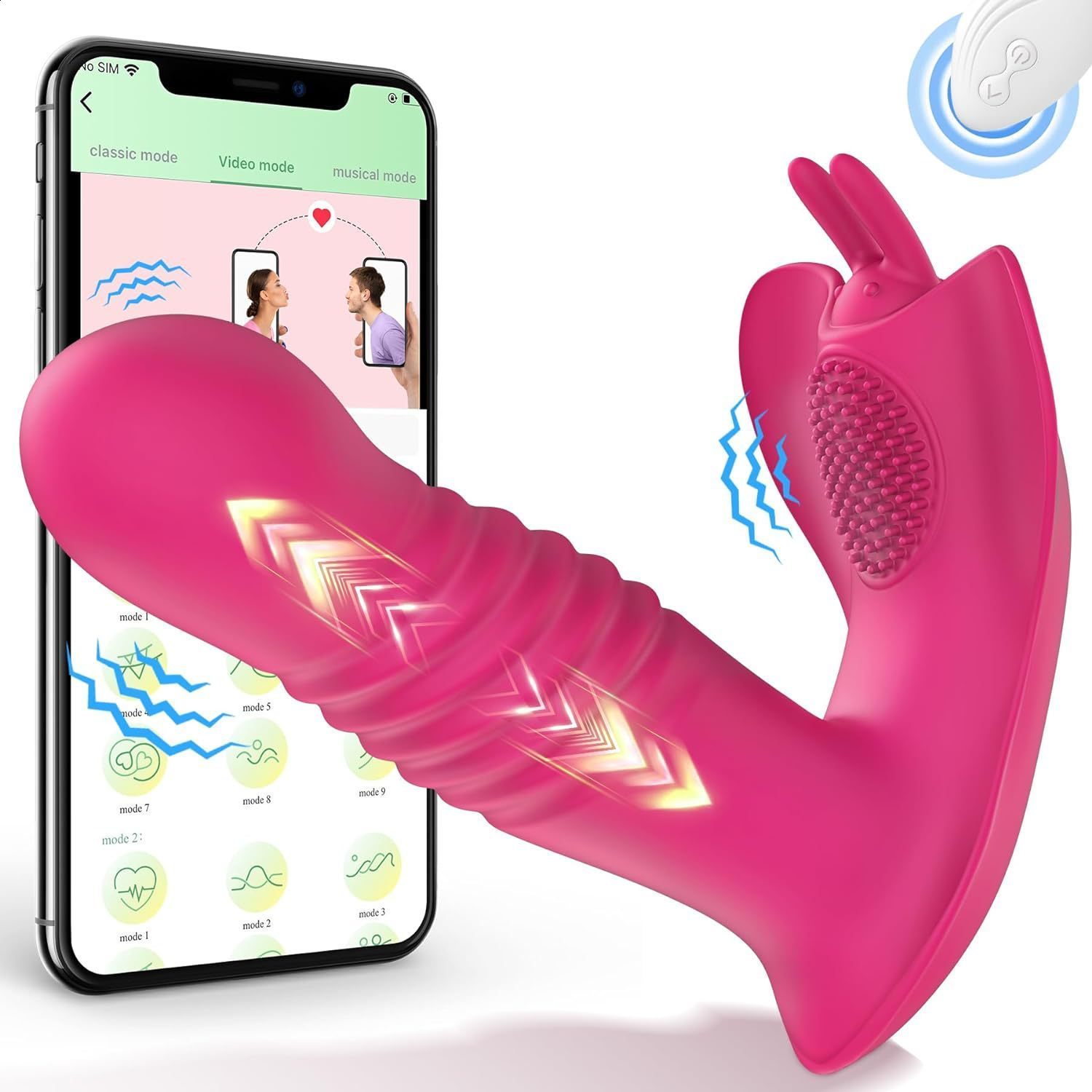 Butterfly Second Generation Telescopic Wearable Vibration Stick Remote Control Telescopic Massage Stick Simulation dildo Adult Sex Products 240914