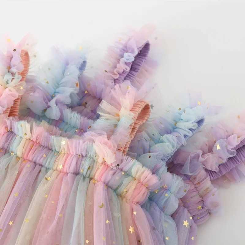 Fashionable baby girl princess with Tutu dress baby toddler sparkling chiffon Vestido birthday party Pageant baby clothing 1-7Y W250111