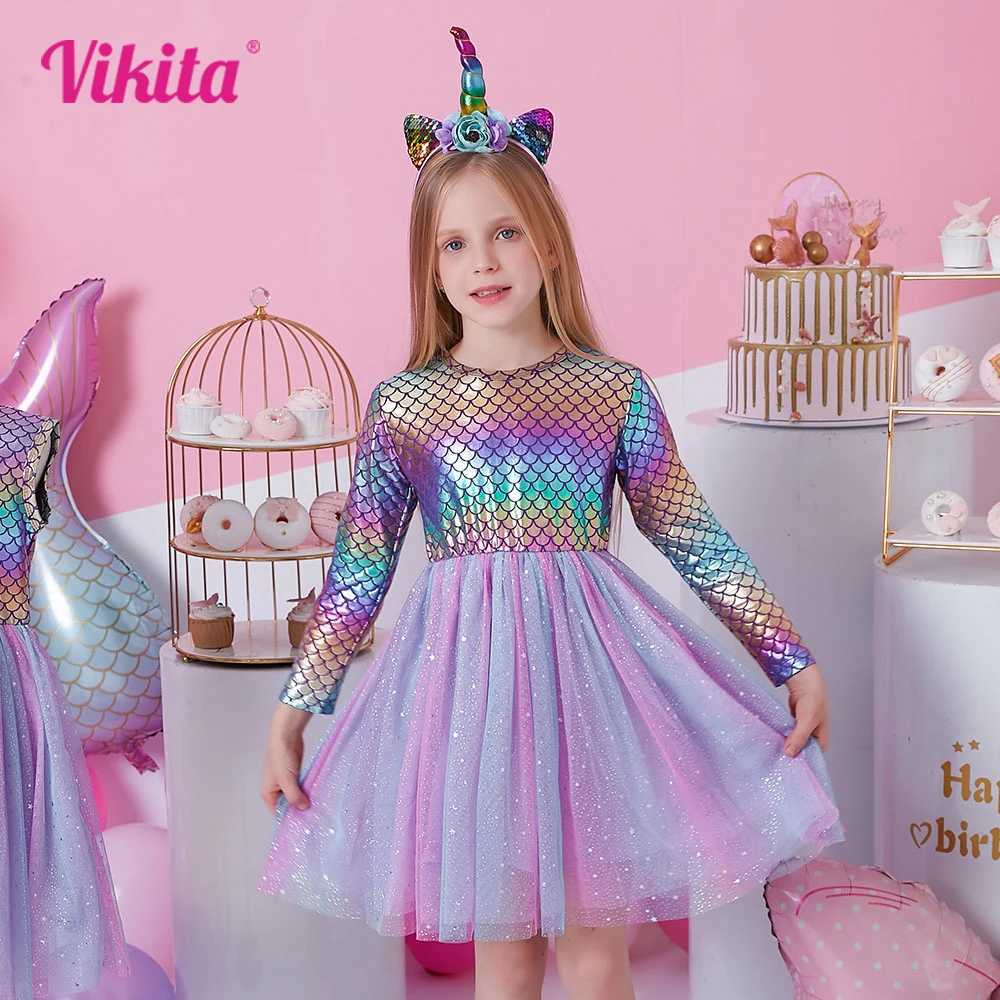 Vegeta girl mermaid sequin Tutu dress dance dress performance birthday dance dress girl layered princess elegant Par dress W250111
