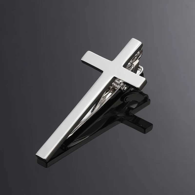 High quality mens tie clip copper metal classic Christian cross clip lining set tie accessories jewelry gifts W250111