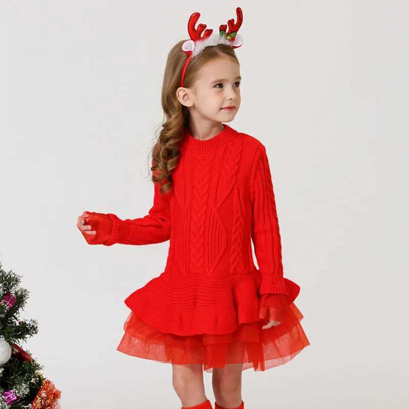 2023 Girls Christmas Dress Tutu Dress Winter Childrens Sweater Princess Par Clothing Autumn Childrens Sweater W250111