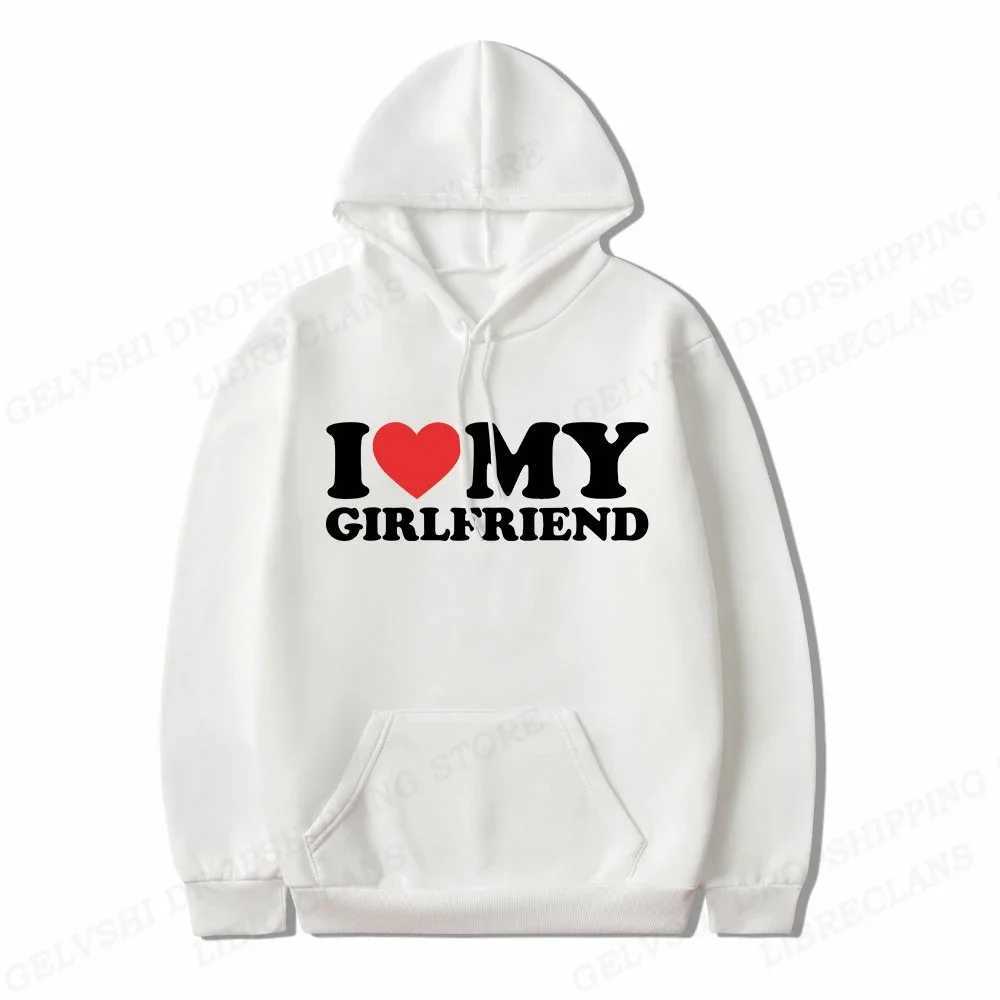 I love my heart my girlfriend hoodie mens fashion letter hoodie childrens hip-hop hoodie mens jacket womens sweater W250110