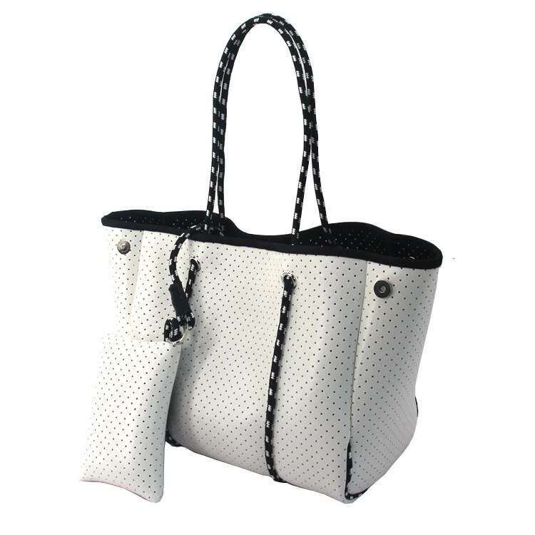 Casual Neoprene Large Capacity Tote Solid Color Women Shoulder Bags Waterproof Lady Handbags Summer Beach Bag Travel Big2022