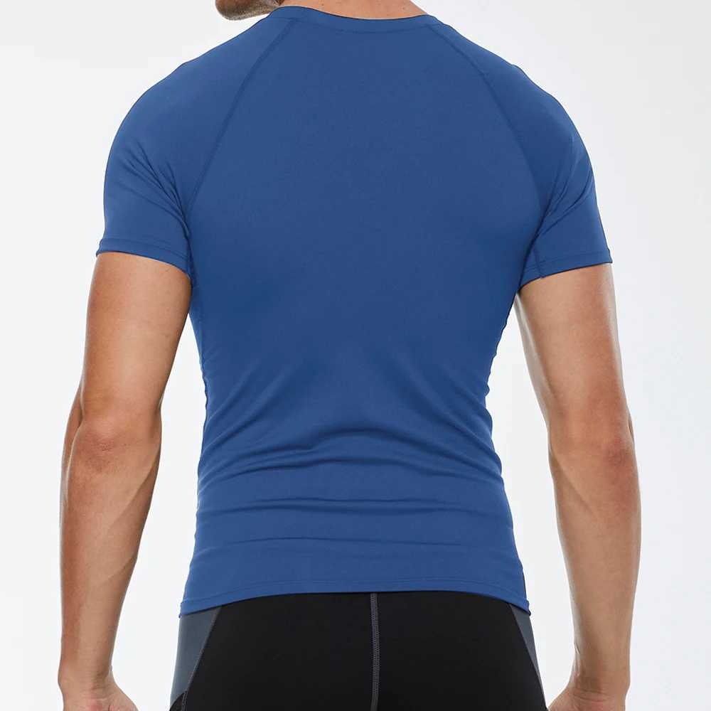 Mens compression shirt quick drying short sleeved sports T-shirt gym running T-shirt mens outdoor fitness breathable top W250111
