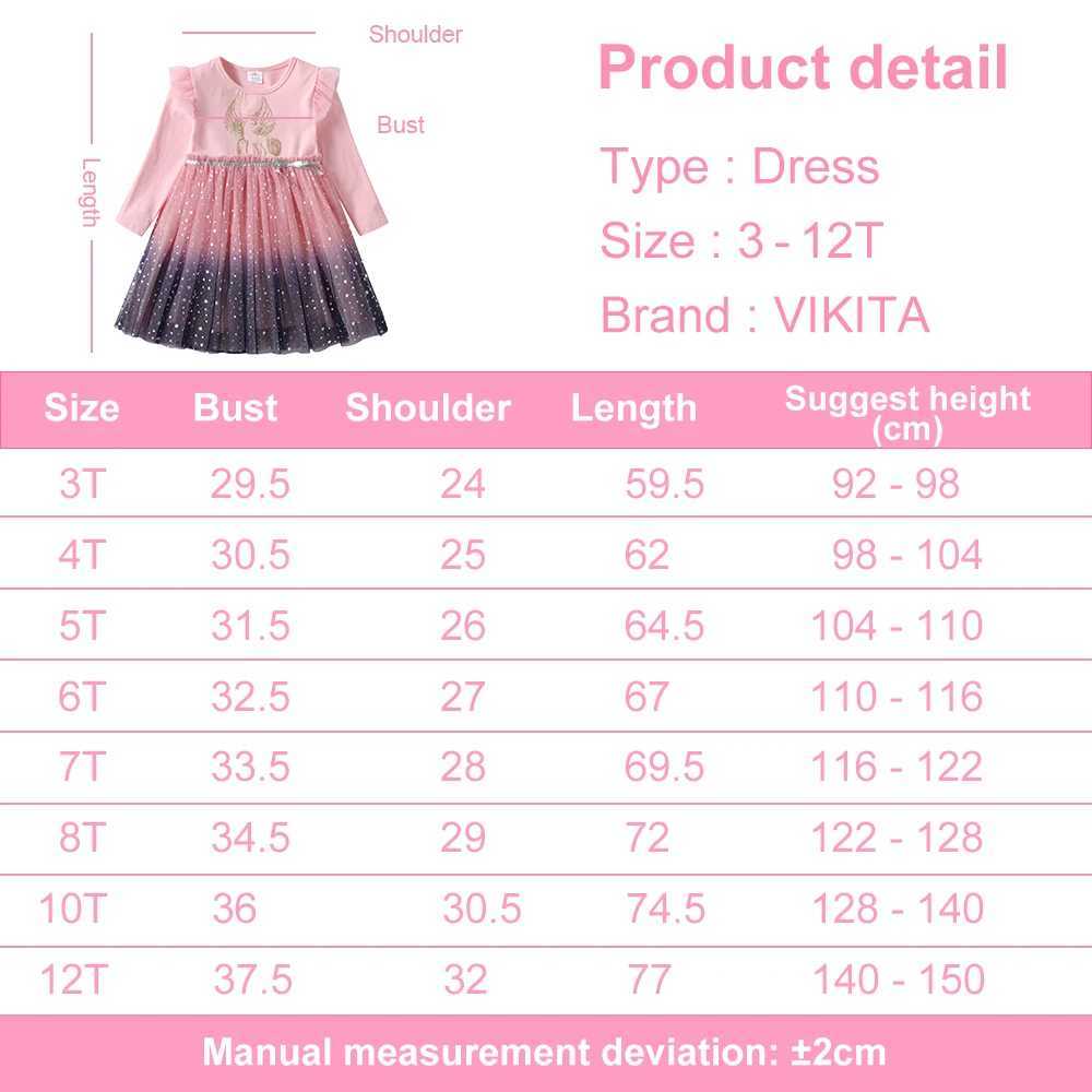 Vegeta Girl Autumn Spring Flame Sleeve Childrens Unicorn Print Gradient Dress Childrens Birthday Party Princess Pink Mesh Dress W250111