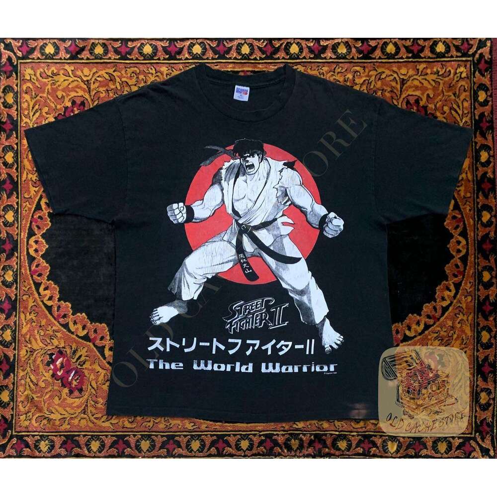 Street Fighter Creative Anime Cartoon Top Half Sleeve Trendy Tee