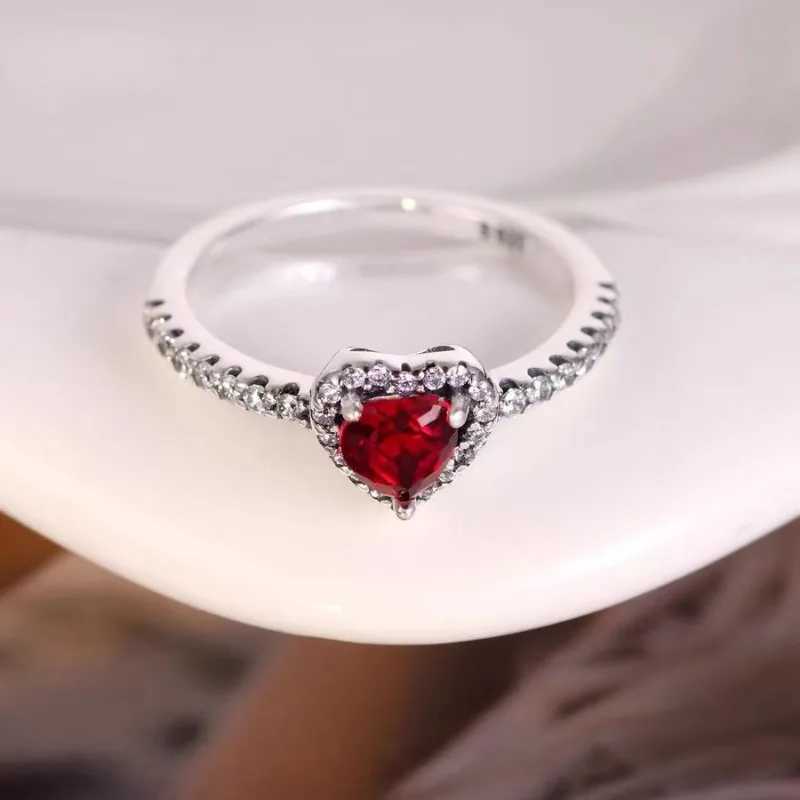 Red Heart Love Ring Necklace Charm Beads Suitable for Snake Chain Bracelet W250111
