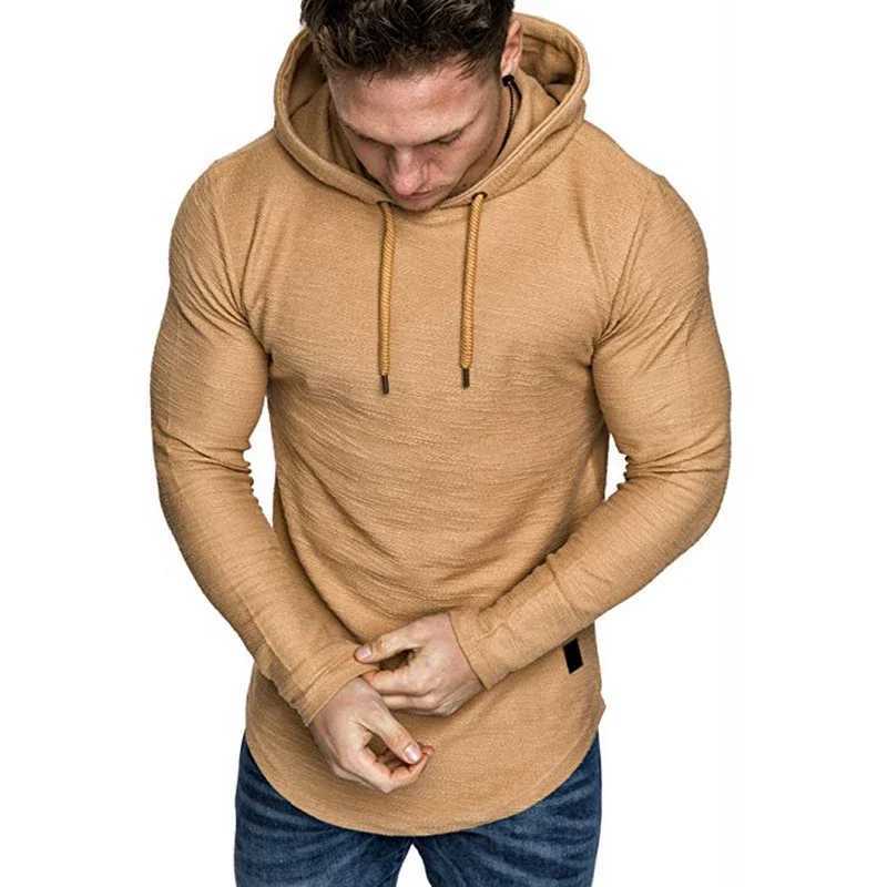 Sportswear Solid Color Hoodie Long Sleeve Lightweight T-shirt Large Fitness Hoodie Breathable Solid Color Top W250110