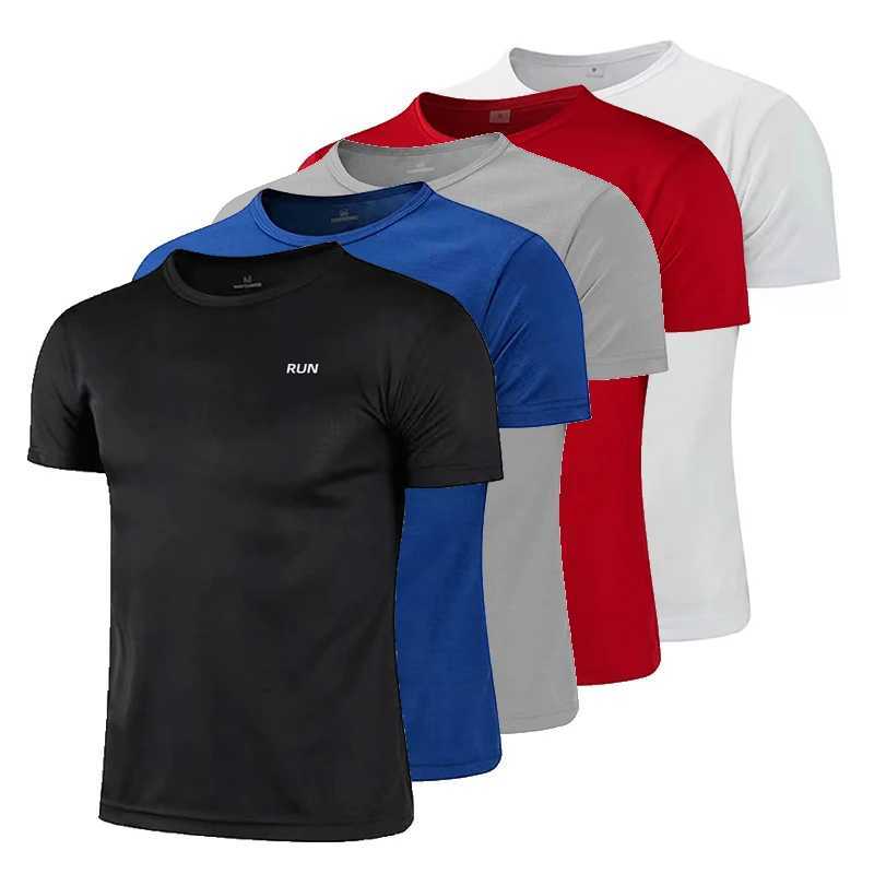 Mens quick drying short sleeved gym running moisturizing round neck T-shirt lightweight training gym sweatshirt top W250111
