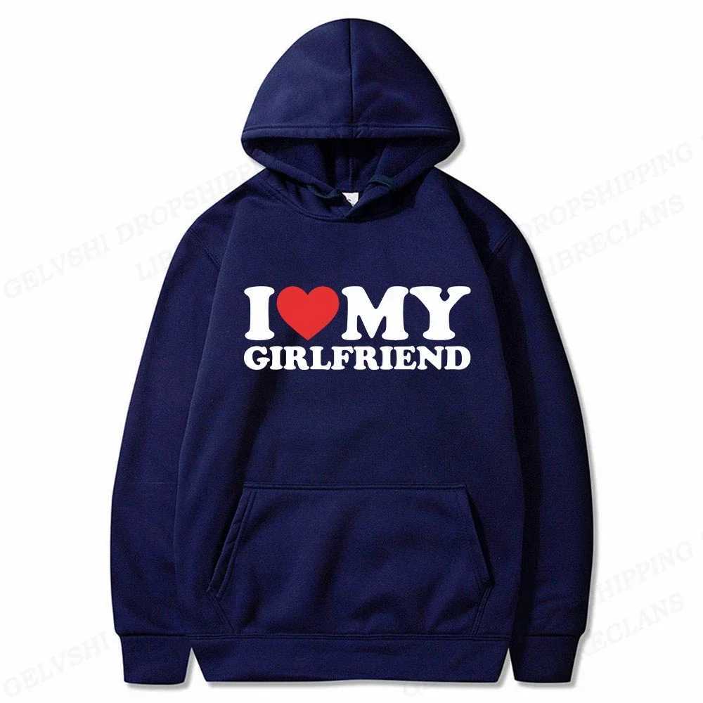 I love my heart my girlfriend hoodie mens fashion letter hoodie childrens hip-hop hoodie mens jacket womens sweater W250110
