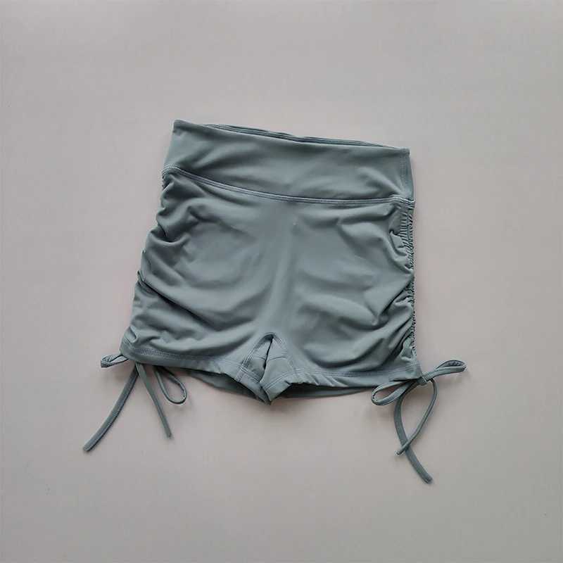 High Waisted Sexy Fitness Shorts Drawstring Straps Quick Drying Running Three Piece Pants Women Peach Buttocks Sports Hot PantsXJ250111