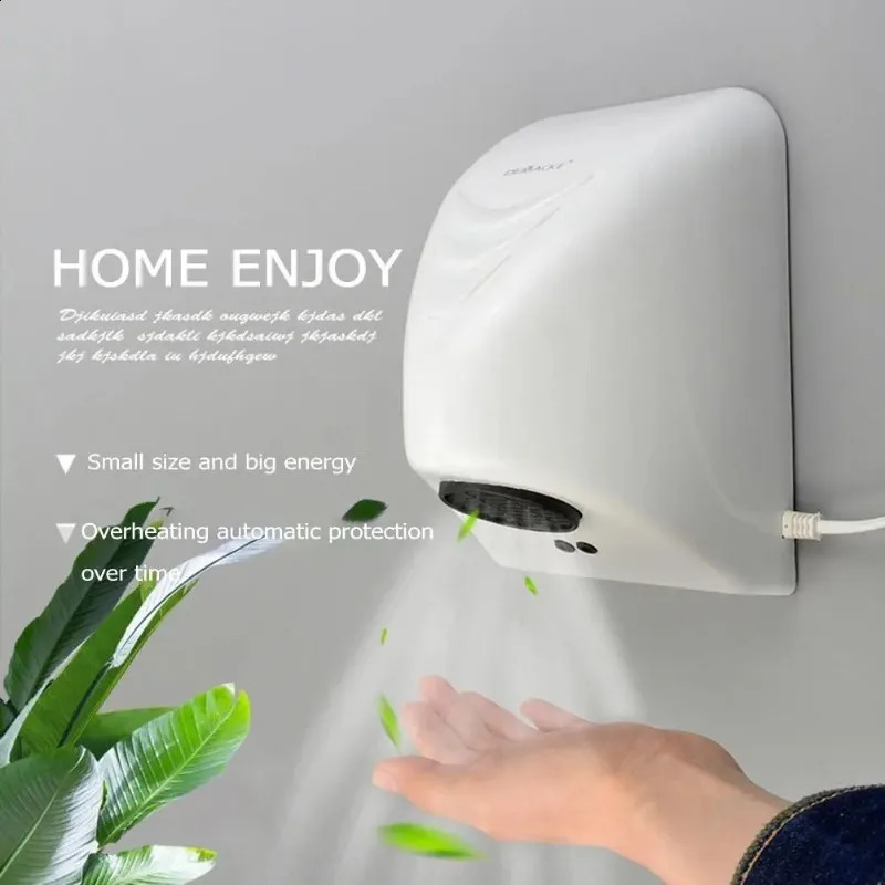 Hand Dryers for Bathrooms 600W Low Noise Touchless Electric Automatic Sensor Wall Mounted Type Warm Wind Dryer 250107
