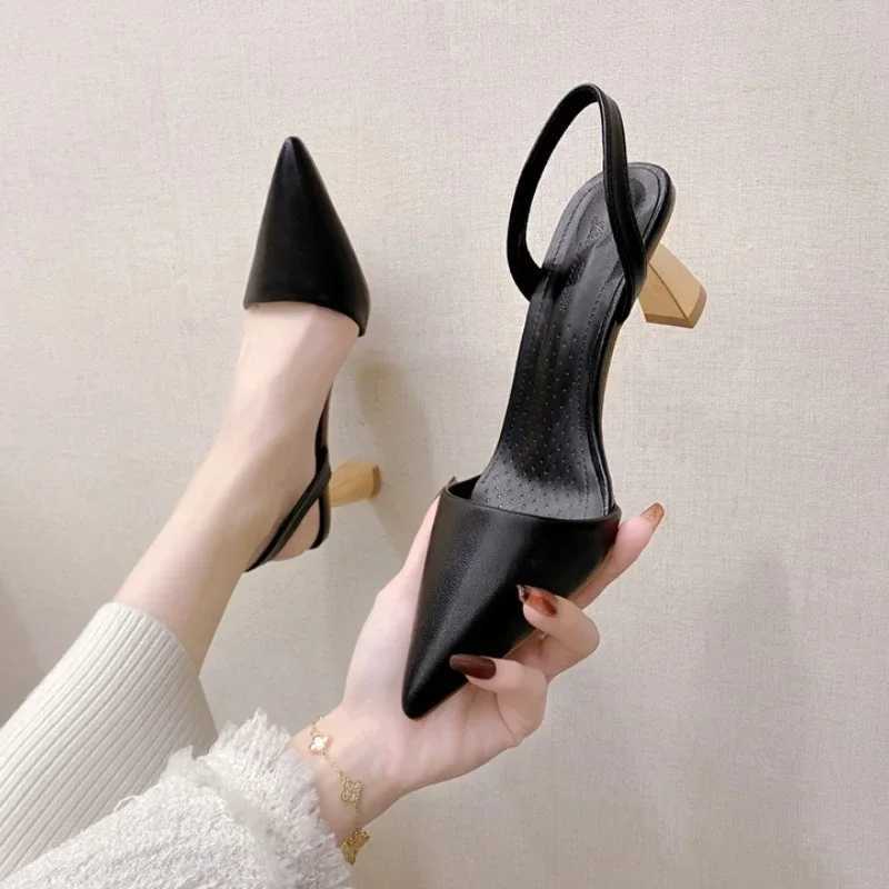 New Arrival Comemore Womens Brand Slingback Design Stiletto Pump High Heels Sandals Womens Slippers on Pointed Toe Party Shoes T250110