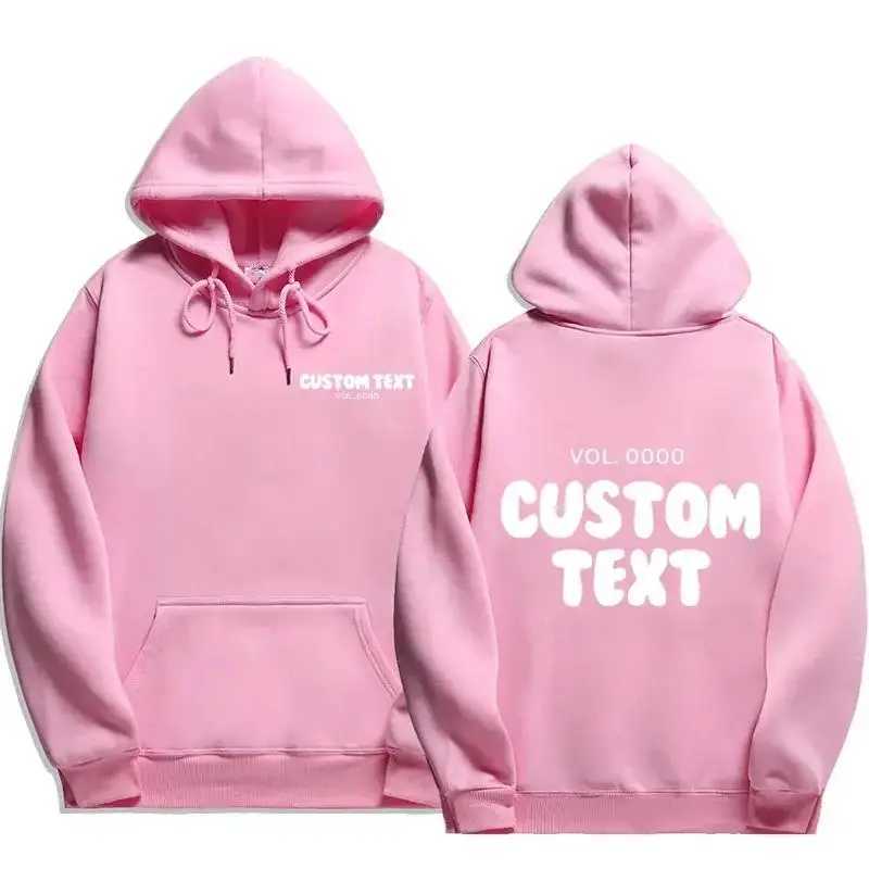 2024 New Customized Text Hoodie Mens Fashion Sportswear Cool Casual Harajuku Street Clothing Zipper Hoodie W250110