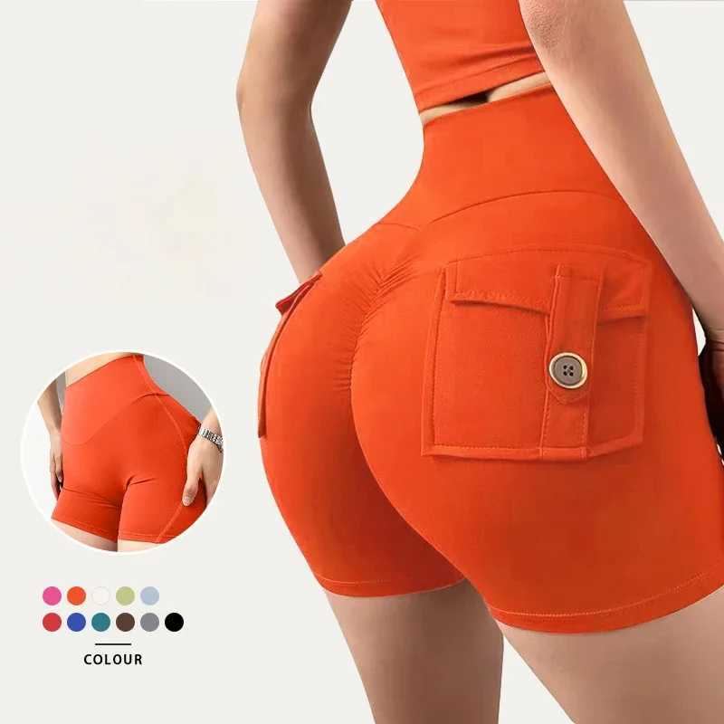 Yoga Shorts for Women Pocket Scrunched Butt Gym Leggings High Waist Push Up Tights Sexy Sports Shorts Fitness Running ShortsXJ250111