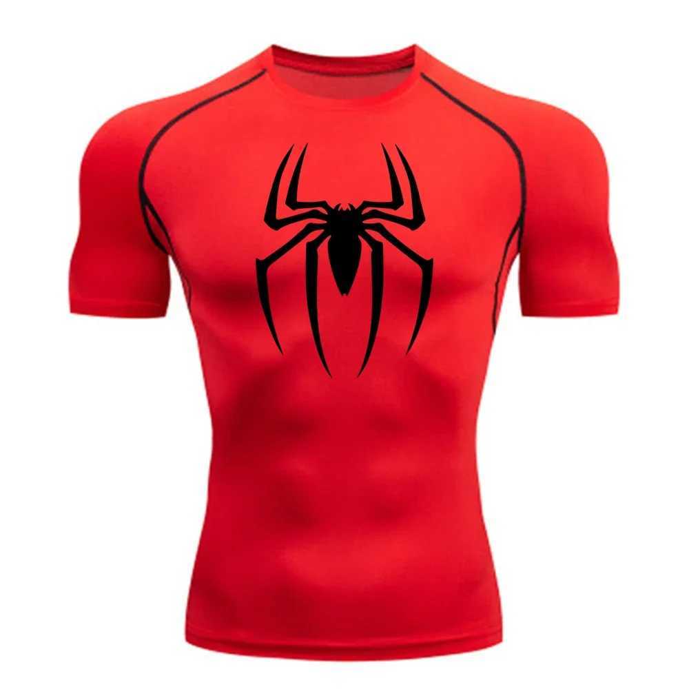 New compression shirt mens fitness gym superhero sports running T-shirt Rashgard top three-way quick drying short sleeved mens T-shirt W250111
