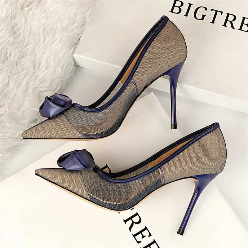 New Arrival BIGTREE New Womens Sexy Nightclub Steel Tube Dance Show Thin High Heels High Mesh Hollow Satin Rose Womens Pump T250110