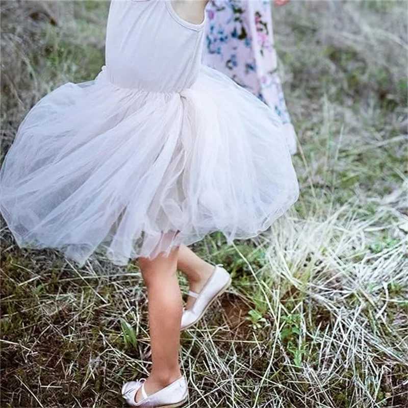 Preschool girl solid Tutu dress baby fluffy chiffon dress sleeveless cotton Sundress princess dress Pageant Par 0-5T W250111