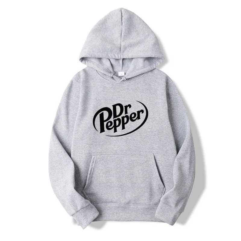 Autumn Warm Dr Pepper Letter Printed Hoodies Street Men Fashion Fleece Sweatshirts Casual Unisex Pullover TopsXJ250111