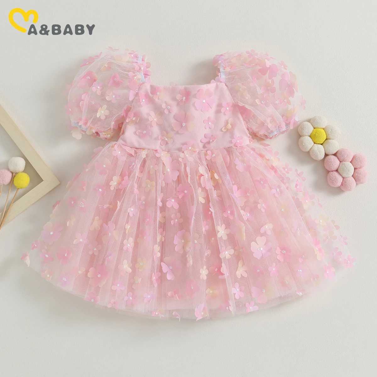 1-6Y childrens baby dress childrens floral chiffon Tutu Par wedding girls birthday dress summer clothing W250111