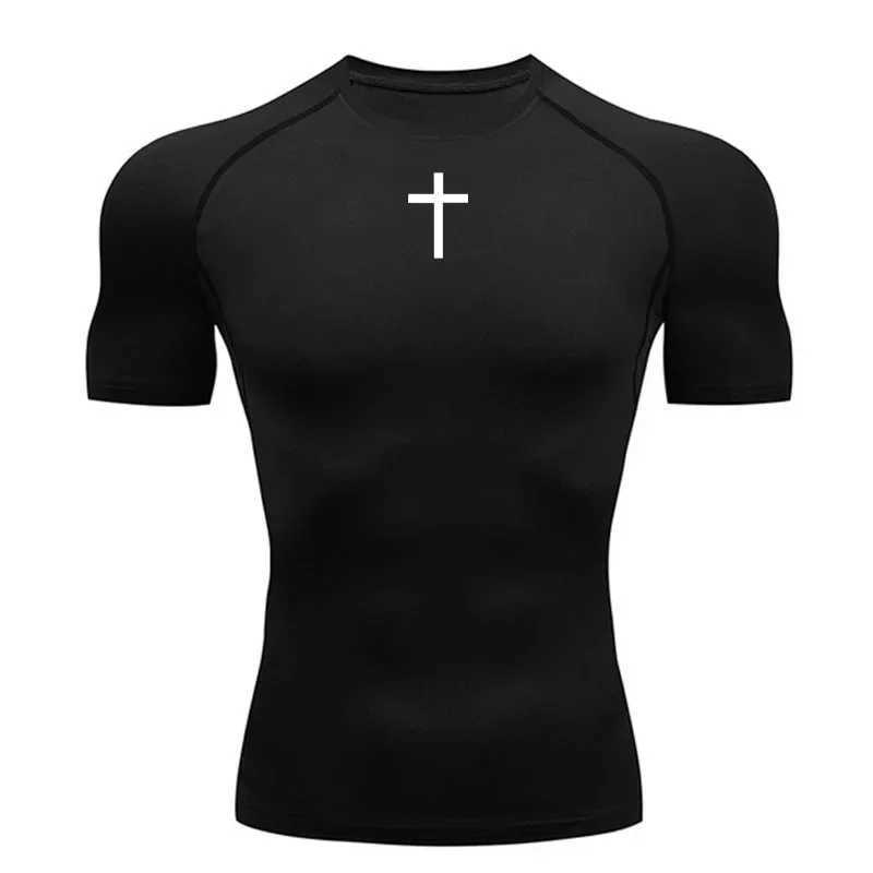 Compression shirt mens sports running T-shirt short sleeved fitness suit top-level fast drying gym sportswear W250111