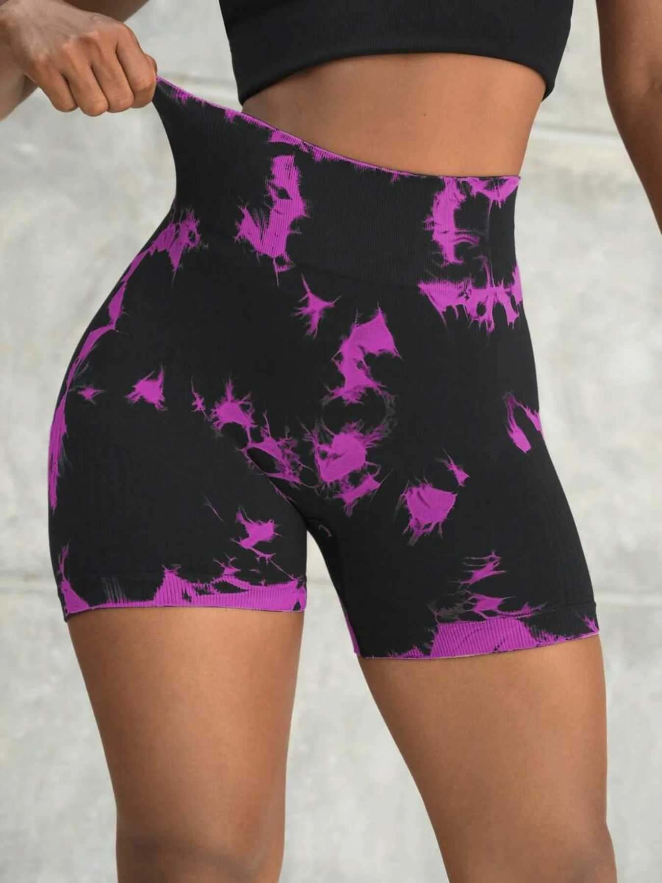 Scrunch Butt Biker Booty Yoga Shorts Seamless Summer Fitness Gym Tie Dye push up tie dye ShortsXJ250111