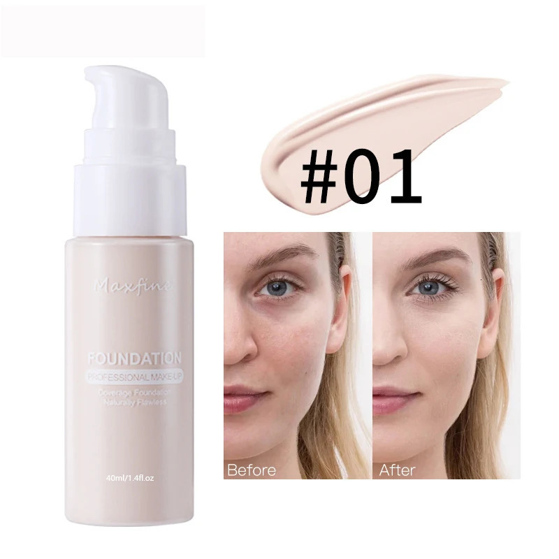 Liquid Foundation Longlasting Waterproof Oil Control Moisture Concealer High Coverage Female Cosmetics 241230