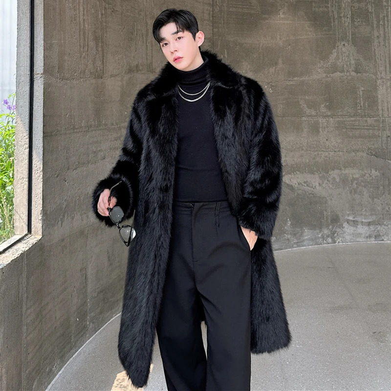LUZHEN 2024 Winter Thickening Warm Fur Coat Trend Fashionable Niche Long Korean Mens Temperament Outerwear LZ7985 250107