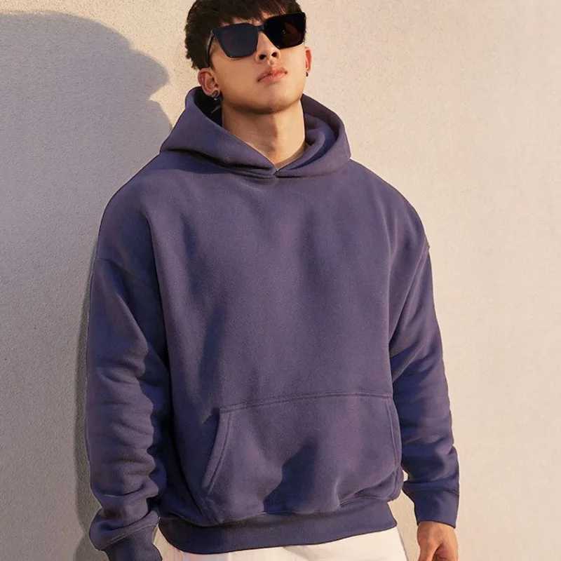 Loose Cotton Mens Hooded Sweatshirt Pocket Black Male Hoodie Funny Welcome Deal Y2k Vintage Novelty and Luxury Harajuku Fashion W250110