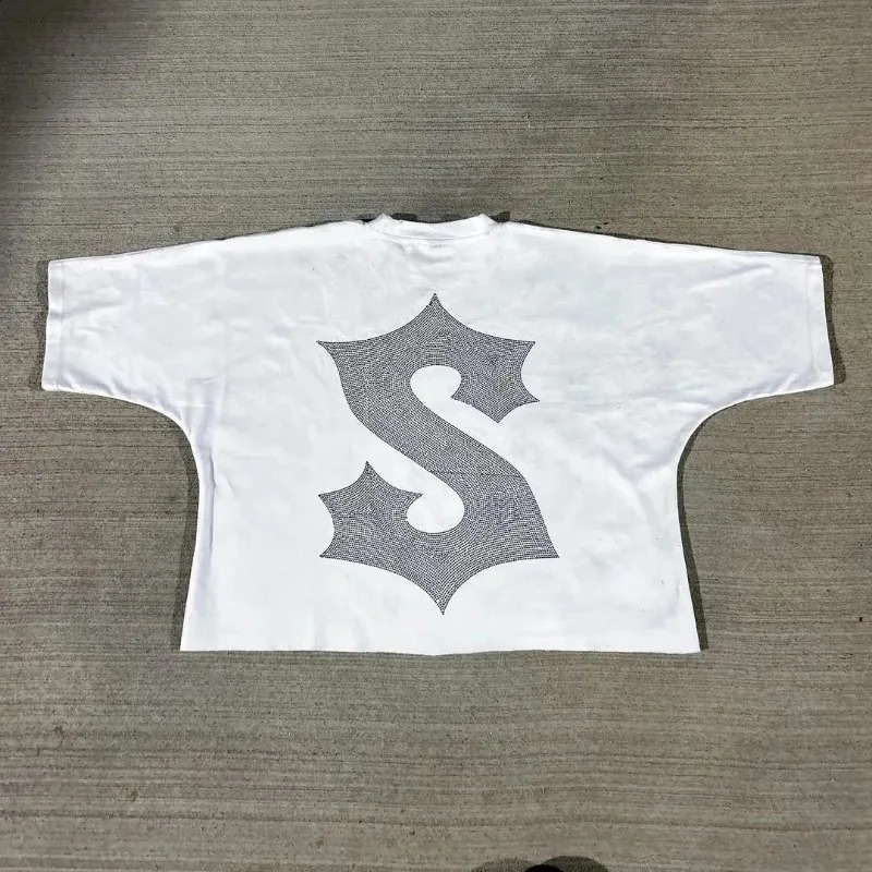 Street Hiphop Casual Loose Clothing American Retro Personality Pattern Tshirt Men Y2K Harajuku Oversized Tops Women 250108