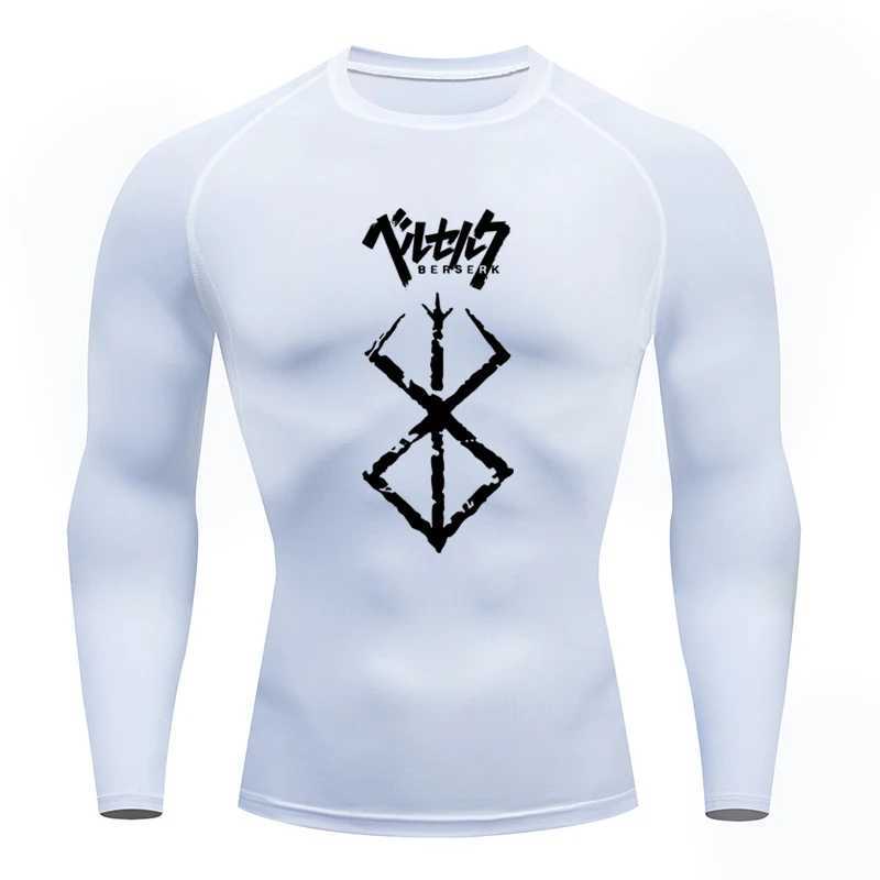 Anime Fury Compression T-shirt Mens Fitness Tight Long Sleeve Sports T-shirt Training Jogging Shirt Gym Sportswear Quick Drying W250111
