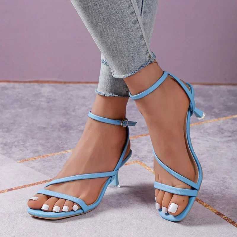 New Arrival New Summer Ultra Thin High Heel Sandals Womens Open Toe Sexy Casual Edition One Line Lace High Heel Shoes T250110