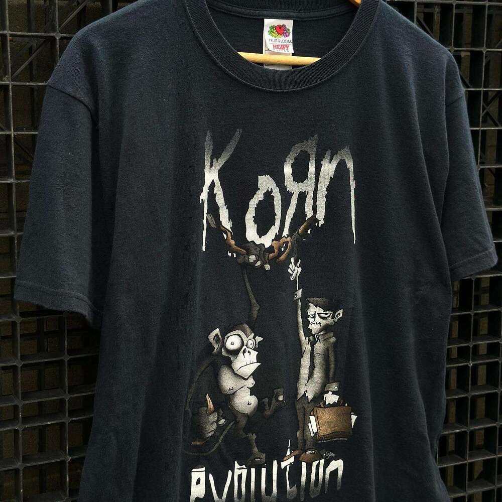 Korn Rock Band Relaxation Printed Top Summer Loose and Versatile Bottom Short Sleeve T-shirt Japanese Style