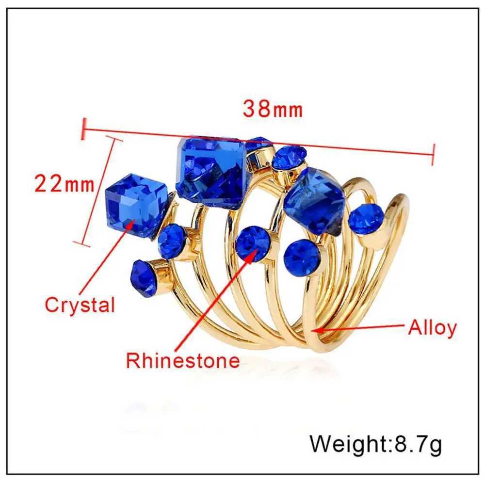 Vintage Rhinestone Opening Ring Knuckle Finger Geometric Rings For Women Punk Statement Party Jewelry Irregular Charm RingXJ250110