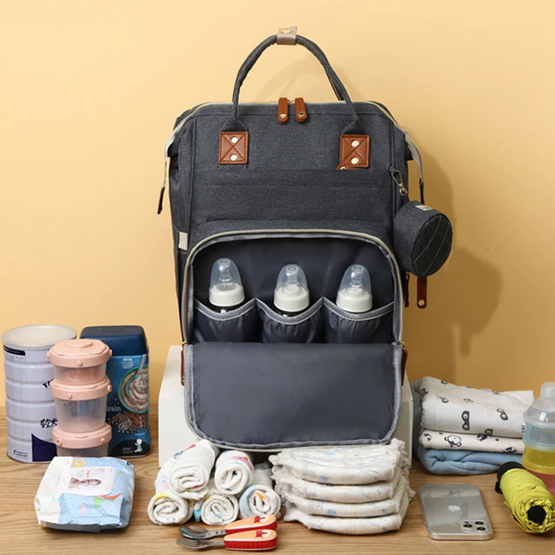 Mummy Backpack With Small Bag Bottle Storage Bag Diaper Pouch Waterpoof Large Capacity Maternity Bags Baby Stroller Bag Fashion 250106