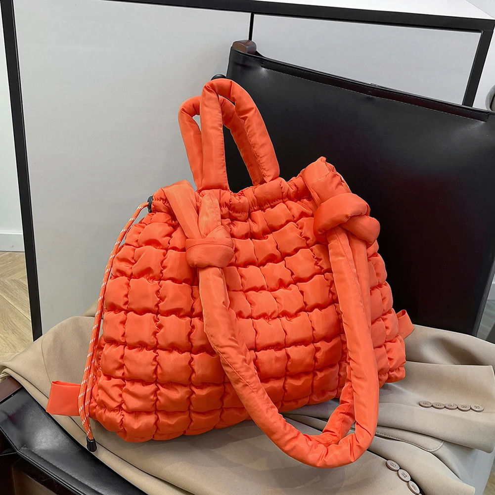 Padding Shoulder Bag for Women Adjustable Strap Puffy Handbag Multi-Pockets Crossbody Bag Satchel Purse for Work Travel 250106