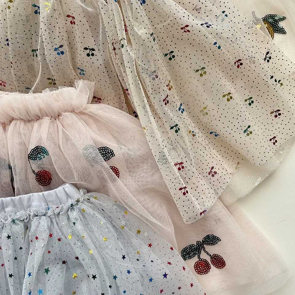 Ks Spring Baby Sparkling Mesh Dress Shining Tutu Skiing Childrens Clothing Baby Christmas Par Long Sleeve Vestidos W250111