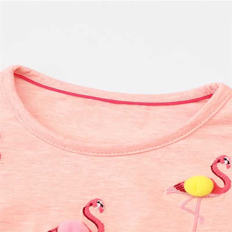 Jumping Meters 2-7T Long Sleeve Girls Dress Flamingo Hot Selling Princess Par Tutu Birthday Dress Childrens Autumn Winter Dress W250111