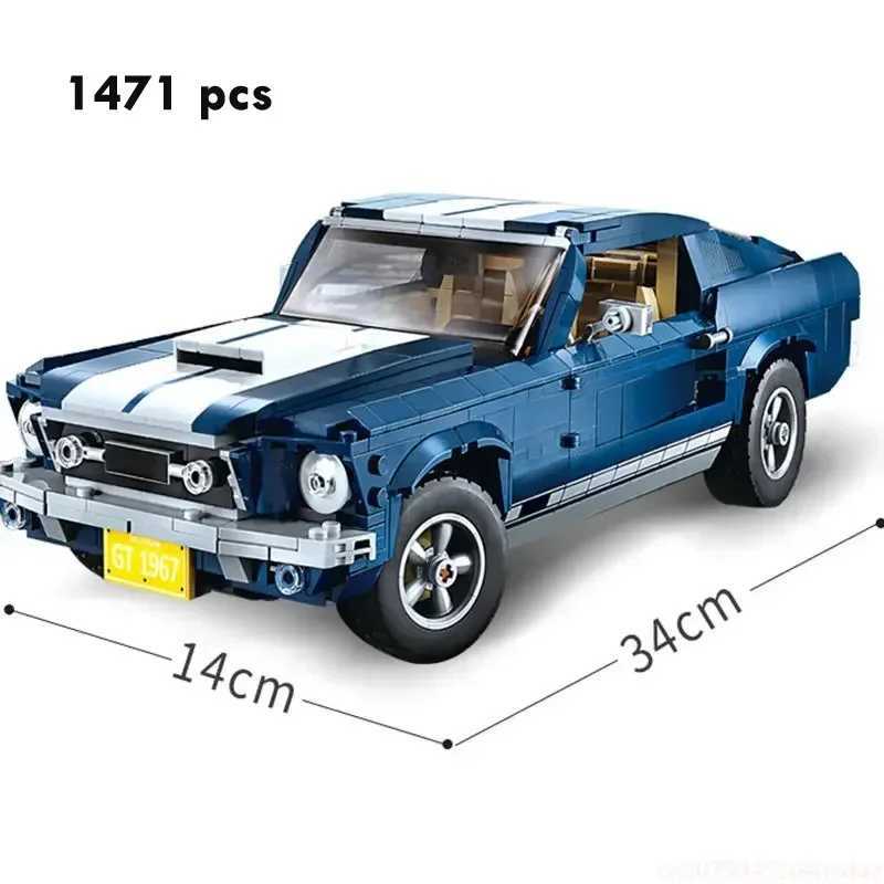 1471PCS Sports Racing Car Ford Mustang Classic Muscle Building Blocks Compatible 10265 Toys for Boys Birthday GiftsXJ250102