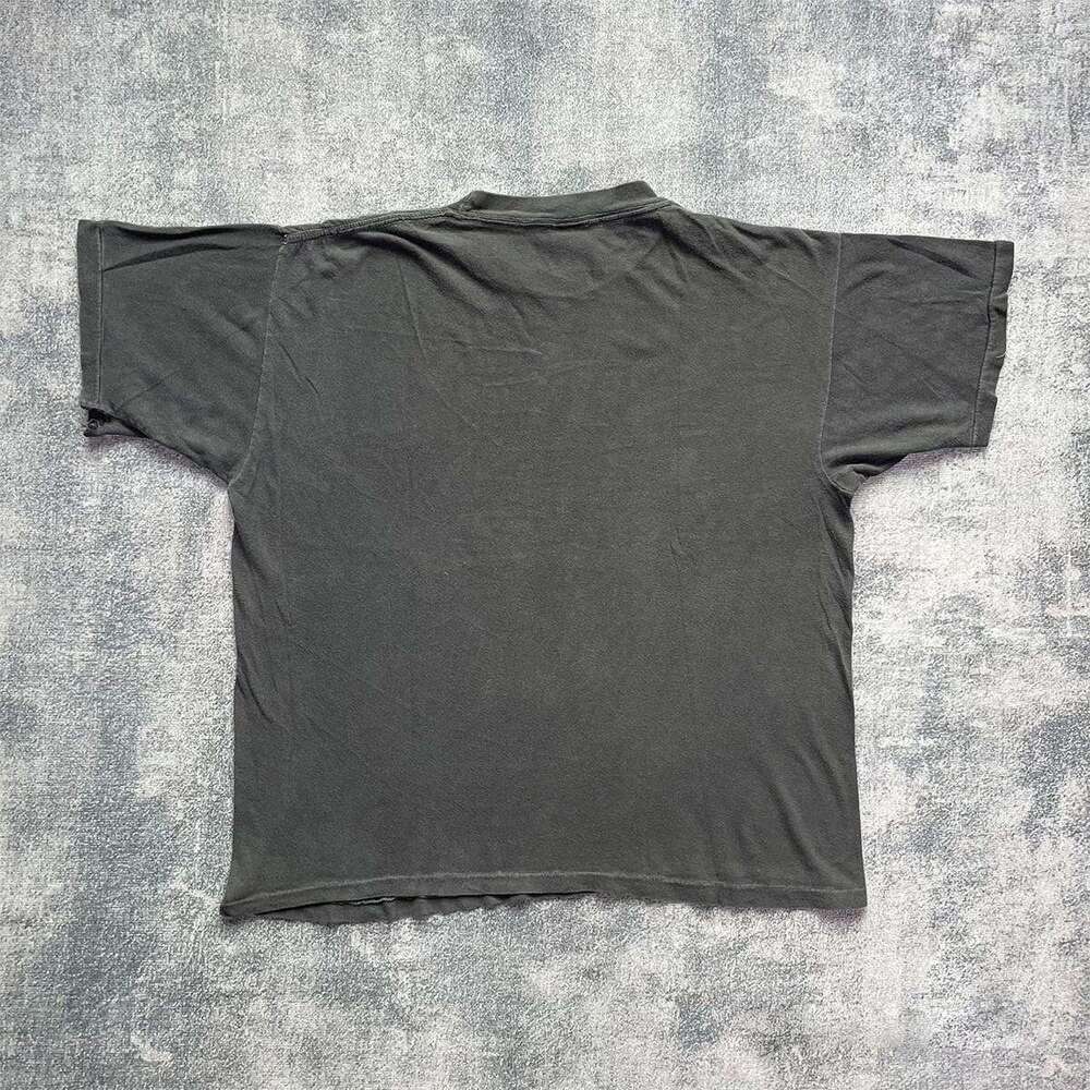 Washed cartoon anime character printed short sleeved men and women lazy style American fashion versatile half cut sleeves