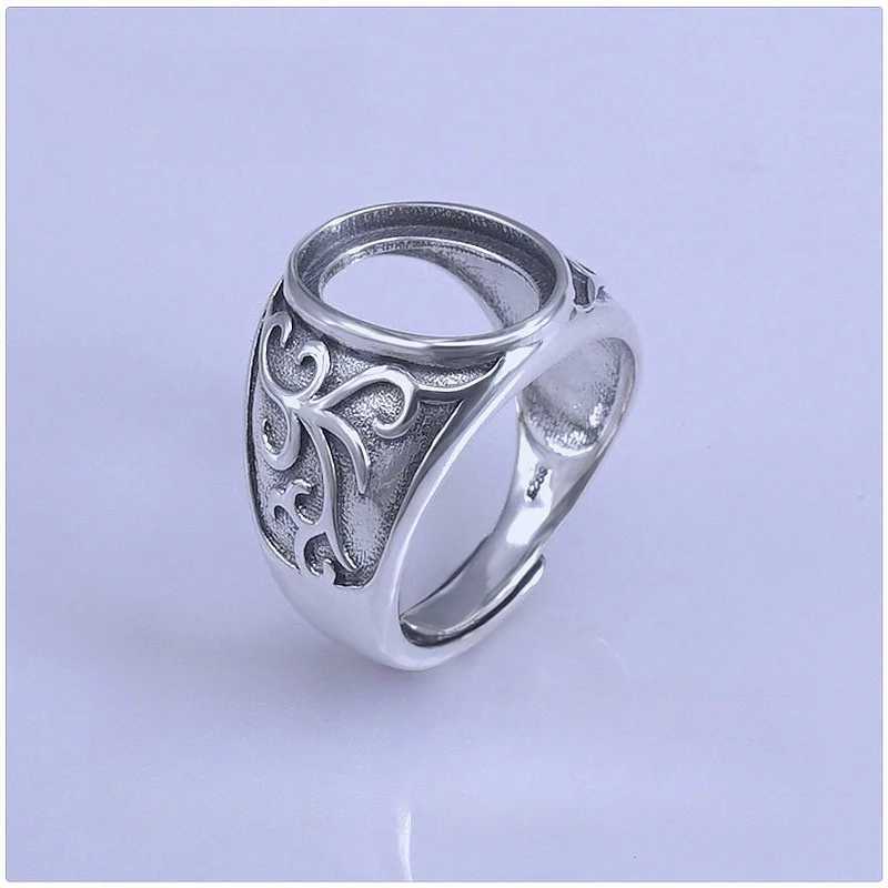 Setting 9*11/10*12/12*14/11*15/10*13mm Gemstone S925 Sterling Silver Ring Empty DIY Support for Men Fine Fashion Charm JewelryXJ250110