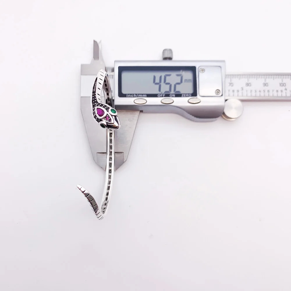 Snake Bracelet European Style Womens Exquisite Jewelry Spring Bohemian Gift Black 925 Pure Silver 250109