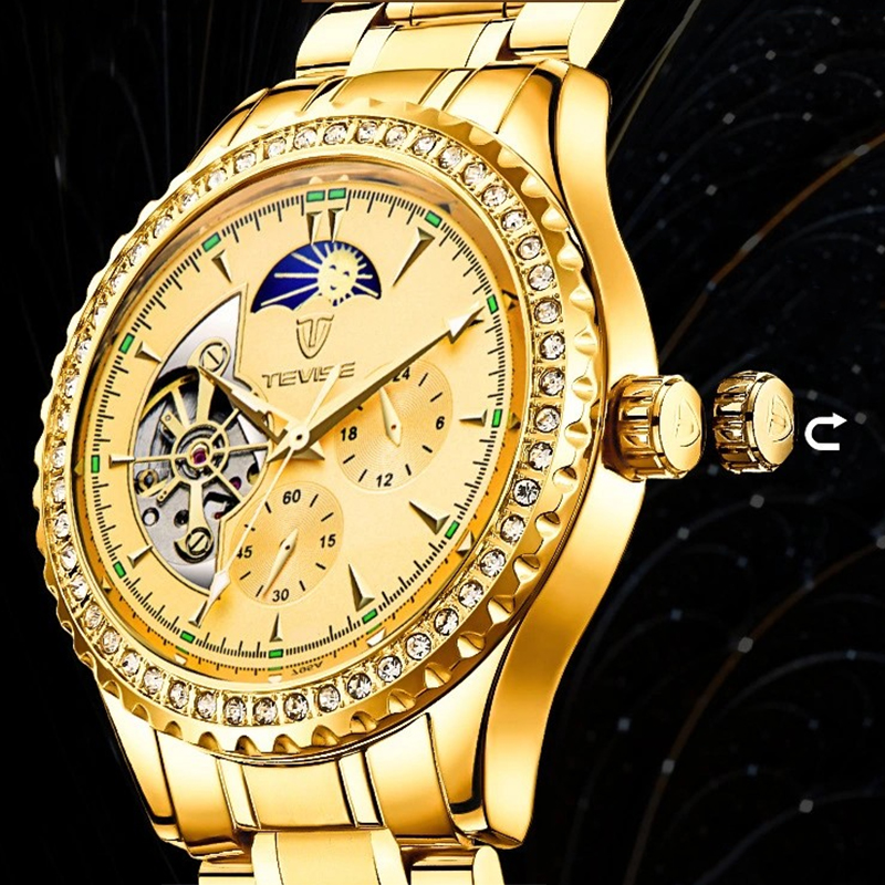 TEVISE Luxury Watch Mechanical Casual Mens Watch Automatic Mechanical Watch for Men Wrist watches T050-T807F