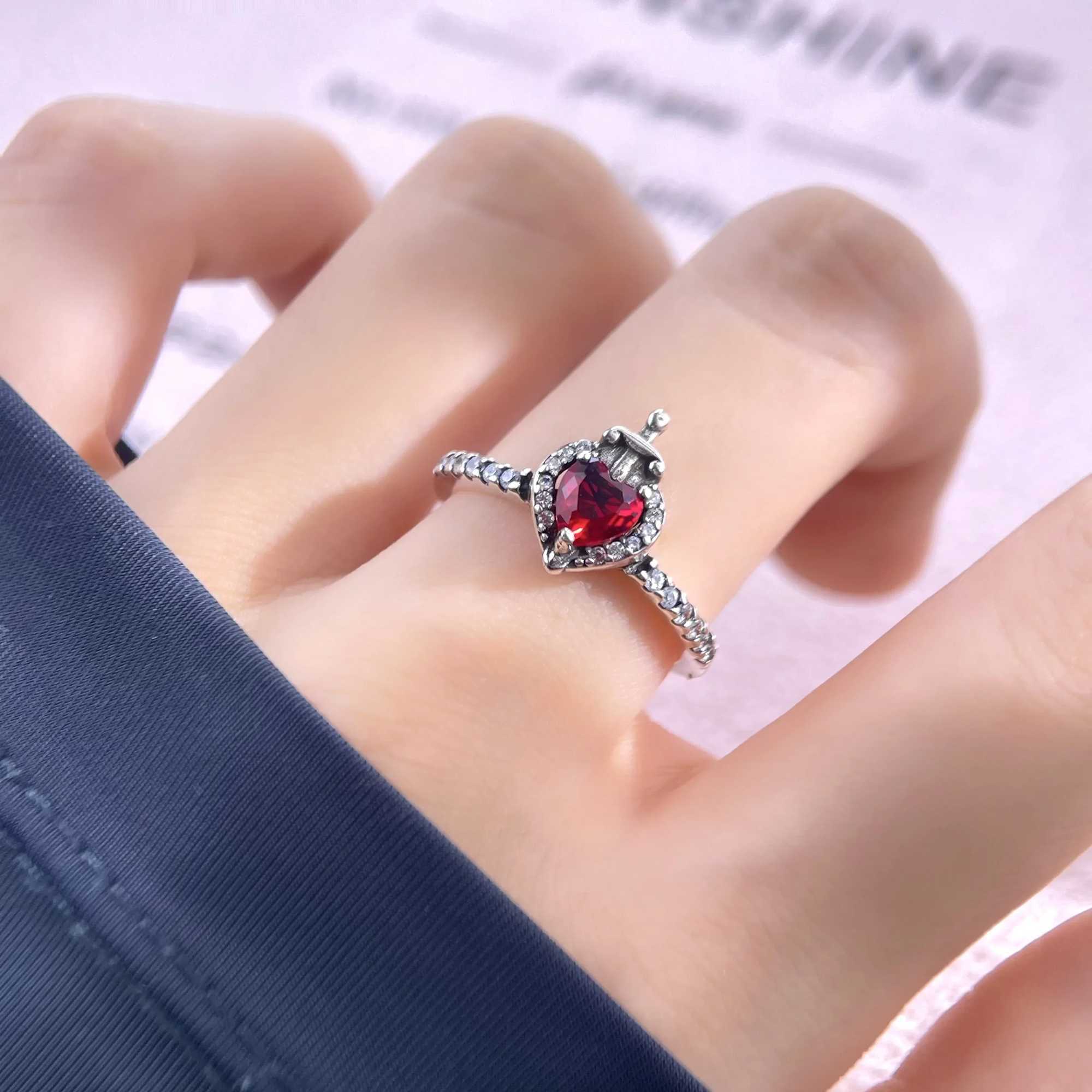 925 sterling silver red heart magic love ring sparkling zircon villain evil queen ring exquisite jewelry gift for women W250111