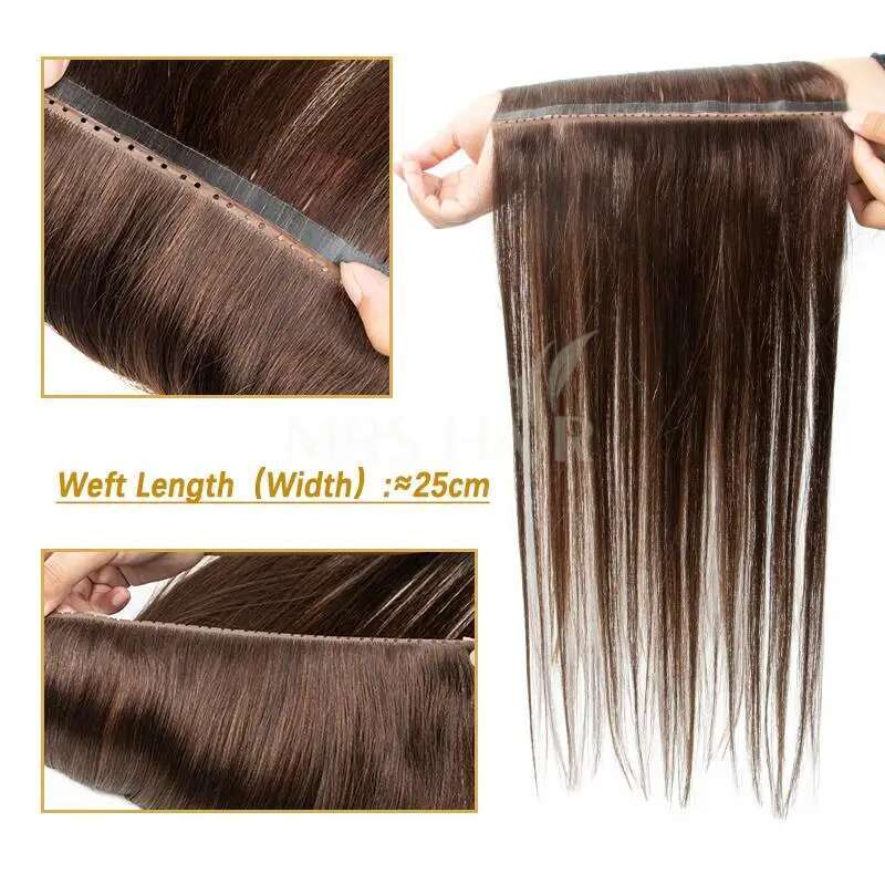 Invisible Hole Flat Pu Twin Tabs 25Cm Long Tape PU Weft Real Human Hair No Glue Microk Application 40-50G